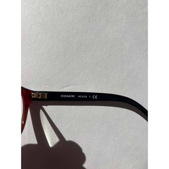 COACH Eyeglasses HC6103 5444 Cognac Varsity Stripe FRAMES ONLY 54-16-140 - Picture 2 of 4